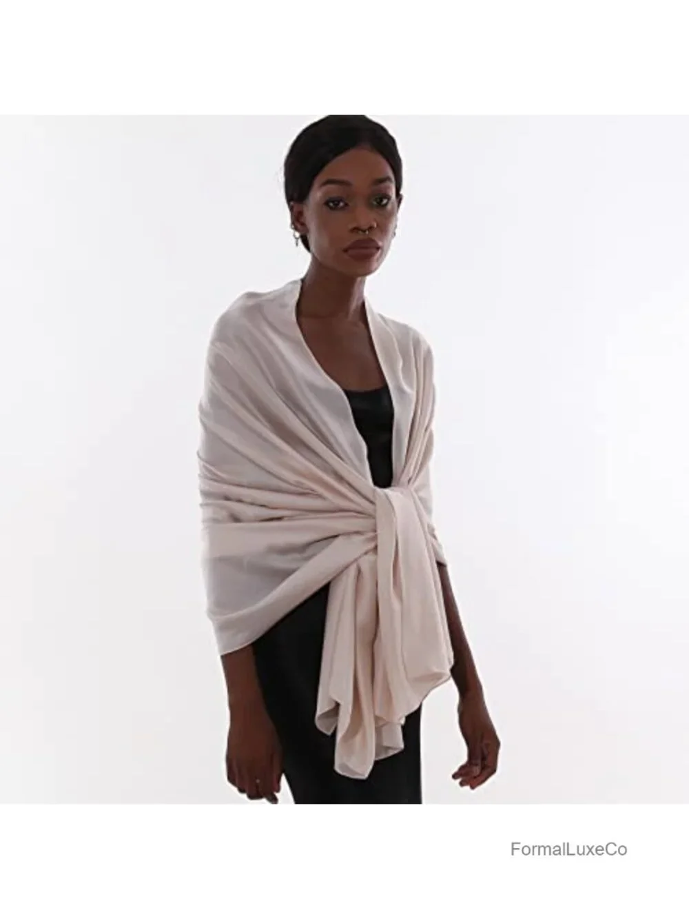 Pashmina Shawl Wrap for Evening Dresses, Silk-Like Scarf